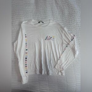 Abercrombie & Fitch White Long Sleeve Shirt